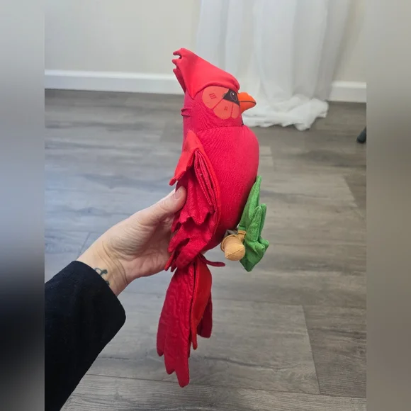 Handmade In El Salvador 1984 Red Bird On Branch Stuffed - Picture 6 of 10